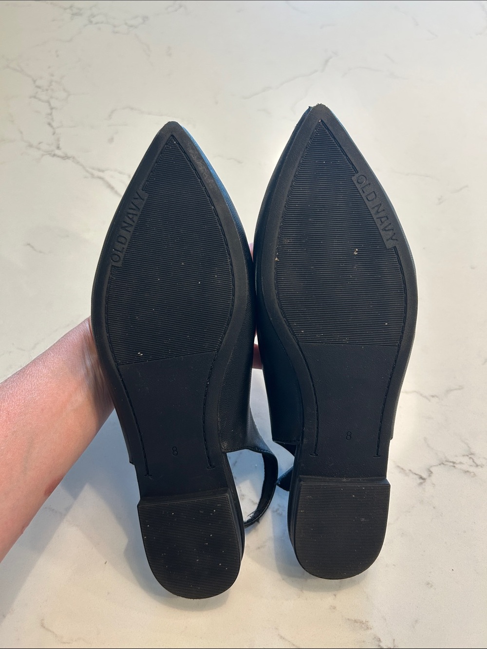 Old Navy Black Pointed Mary Jane Slingback Flats - Picture 2 of 4